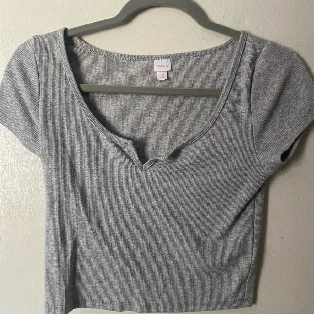 Grey Cropped Tee